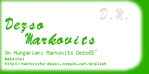 dezso markovits business card